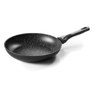 Pradel Excellence - PCUI002003 - Poêle en Aluminium Forgé Pierra Ø28cm - Revêtement Anti-Adhésif Façon Pierre - Manche Amovible - Tout Feu, Induction, Four, Noir
