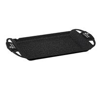 Pradel Excellence - Planche 48 x 28 x 4,7 cm - Fonte d'Aluminium - Revêtement Anti-Adhésif Façon Pierre - Manche Amovible Ergonomique - Compatible Tous Feux dont Induction et Four jusqu'à 180°C