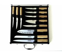 Pradel Excellence - Valise de 5 Couteaux de Cuisine + 6 Steaks - Manche Bambou