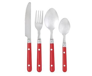 Pradel Heritage 518154 Ménagère 24 Pièces INOX/Plastique Rouge 9,6 x 23,5 x 9,7 cm