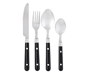 Pradel Heritage 518155 Ménagère 24 Pièces INOX/Plastique Noir 9,6 x 23,5 x 9,6 cm
