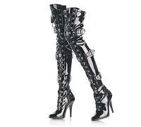 Pradize Bottes Cuissardes à Talons pour Stripteaseuses (Noir, EU-42)