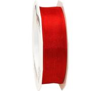 PRÄSENT C.E. Pattberg 4-Seasons Ruban en Organza avec Fil de Fer Rouge 25 mm 25 m