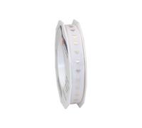 PRÄSENT Bobine de Ruban Taffetas avec décorations cœur Crème 15 mm 20 m 4991520-104 Beige