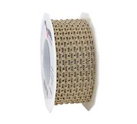 Präsent Bobine de Ruban Victoria, Polyester, Taupe, 12 x 12 x 4 cm