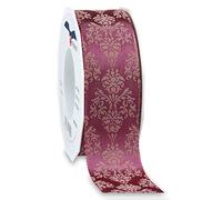 Präsent - Brixen Ruban filaire et imprimé Baie Crème 40 mm de large, 20 m de long