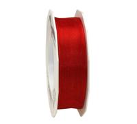 PRÄSENT C.E. Pattberg 4-Seasons Ruban en Organza avec Fil de Fer Rouge 25 mm 25 m