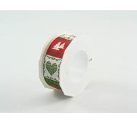 Präsent C.E. Pattberg Bergen Rouleau de 20 m de Ruban imprimé Vert/Rouge Largeur 40 mm