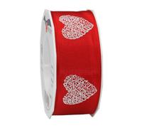 Präsent C.E. Pattberg Cuore Ruban imprimé et Filaire Rouge 40 mm x 20 m