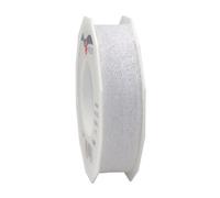 PRÄSENT C.E. Pattberg Derby Ruban Cadeau Blanc, 25 m de Ruban Cadeau en Dentelle, Largeur 25 mm, Ruban à Nouer pour Décoration, Bricolage et Emballage Cadeau