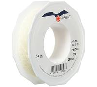 PRÄSENT C.E. Pattberg Derby Ruban Cadeau Crème, 25 m de Ruban Cadeau en Dentelle, Largeur 25 mm, Ruban à Nouer pour Décoration, Bricolage et Emballage Cadeau