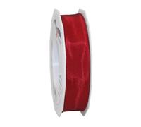 PRÄSENT C.E. Pattberg Lyon Ruban en Taffetas avec Fil de Fer Bordeaux 25 mm x 25 m