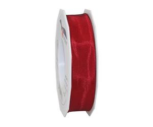 Präsent C.E. Pattberg Lyon Ruban en Taffetas avec Fil de Fer Bordeaux 25 mm x 25 m