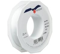 PRÄSENT C.E. Pattberg Lyon Ruban Taffetas avec Fil de Fer Blanc 25 mm x 25 m