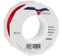 PRÄSENT C.E. Pattberg RHEIN Fil Queue de Rat Bordeaux, Bobine de 50 m Cordon Satin pour Bracelet, cordelette Collier, Largeur 3 mm, Emballage Cadeau, Accessoire de décoration