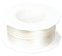 PRÄSENT C.E. Pattberg RHEIN Fil Queue de Rat crème, Bobine de 50 m Cordon Satin pour Bracelet, cordelette Collier, Largeur 3 mm, Emballage Cadeau, Accessoire de décoration