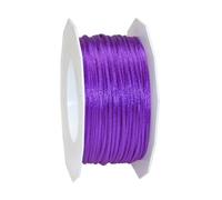 PRÄSENT C.E. Pattberg RHEIN Fil Queue de Rat Lilac, Bobine de 50 m Cordon Satin pour Bracelet, cordelette Collier, Largeur 3 mm, Emballage Cadeau, Accessoire de décoration, Violet