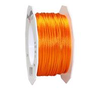 PRÄSENT C.E. Pattberg RHEIN Fil Queue de Rat Orange, Bobine de 50 m Cordon Satin pour Bracelet, cordelette Collier, Largeur 3 mm, Emballage Cadeau, Accessoire de décoration