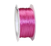 PRÄSENT C.E. Pattberg RHEIN Fil Queue de Rat Pink, Bobine de 50 m Cordon Satin pour Bracelet, cordelette Collier, Largeur 3 mm, Emballage Cadeau, Accessoire de décoration