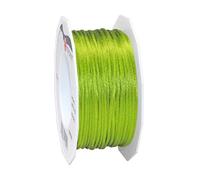 PRÄSENT C.E. Pattberg RHEIN fil queue de rat vert clair, bobine de 50 m cordon satin pour bracelet, cordelette collier, largeur 3 mm, emballage cadeau, accessoire de décoration