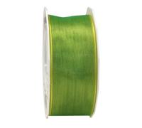 PRÄSENT C.E. Pattberg Ruban en Organza avec Fil de Fer Vert Citron/Jaune 40 mm x 25 m