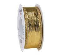 Präsent - Denver Ruban Aspect métallique doré Clair 25 m - Rouleau de 40 mm de Largeur
