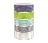 PRÄSENT ELBE Cordon coloré, 5 x 3 m de cordon naturel Ø 5 mm, kit de ruban cadeau pour emballage et décorations, cordon en laine souple en différentes couleurs