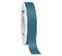 Präsent Europa Ruban Taffetas Bleu pétrole 25 mm - 50 m, Blanc