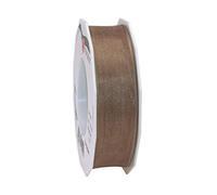 PRÄSENT Four Seasons Ruban en Organza Taupe 25 mm-25 m, Polyester, Vert mer