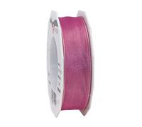 PRÄSENT Four Seasons Ruban en Organza Vieux Rose 25 mm - 25 m, Polyester, Vert Gazon