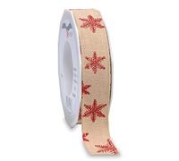 Präsent Helsinki Ruban Aspect Lin Nature/Rouge 25 mm - 15 m, grès