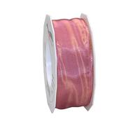 PRÄSENT Lyon Ruban Taffetas avec Fil de Fer Rose 40 mm 25 m, Crimson, Set Pièces