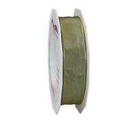 PRÄSENT Lyon Ruban Taffetas avec Fil de Fer Vert Ancien 25 mm-25 m, Argent Sterling
