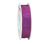 Präsent Lyon Ruban taffetas avec fil de fer Violet Largeur 25 mm Longueur 25 m