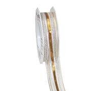 Präsent - Madagaskar Ruban Organza Doré 20 m Rouleau de 25 mm de Largeur
