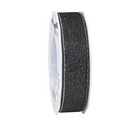Präsent Paillettes Satin-25 mm x 20 metres, Polyester, Noir/Argent, 11 x 11 x 3 cm