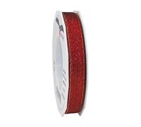 Präsent - Rouleau de 20 m de Ruban Satin pailleté Bordeaux doré Largeur 15 mm