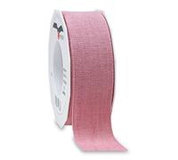 Präsent Rouleau de Ruban en Lin Vieux Rose 15 m Largeur 40 mm