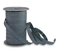 Präsent - Ruban à friser en poly paillettes pétrole 10 mm de large, 100 m de long