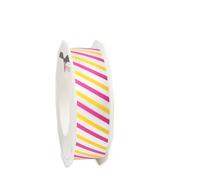 PRÄSENT Ruban cadeau Malta avec bord en fil de fer blanc - 20 m de long - 25 mm de large - Ruban légèrement flexible - Pour décoration et bricolage - Pour occasions spéciales