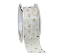 Präsent - Ruban en Organza imprimé Canada Crème 20 m - Rouleau de 40 mm de Largeur