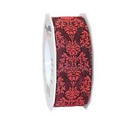 Präsent Ruban Filaire et imprimé, Bordeaux, 40 mm width, 20 m length