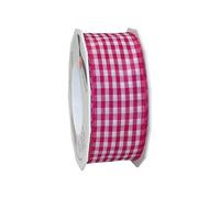 Präsent - Ruban filaire vichy magenta-blanc largeur 40 mm, longueur 20 m