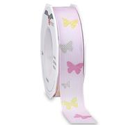 Präsent - Ruban imprimé Sydney Rose 20 m - Rouleau de 25 mm de Largeur