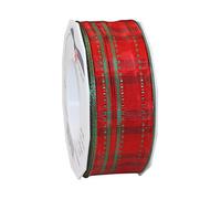 Präsent - Ruban Nottingham rouge 40 mm de largeur, 20 m de longueur