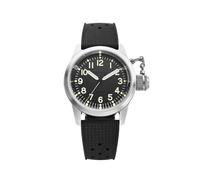 PRAESIDUS A-5 UDT Montre bracelet automatique en caoutchouc Noir 38 mm Étanche jusqu'à 200 m, noir, Montre de plongée militaire