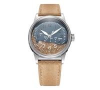 PRAESIDUS Utah Beach Automatique Acier Sable Bleu Cuir Militaire Montre Homme