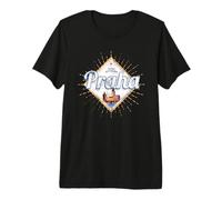 Prague avec Skyline Capitale de la Tchéquie Souvenir Vintage T-Shirt Haut de Gamme