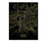 Prague carte ville city map nuit