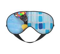 Prague Ratter Masque de sommeil double face pour homme et femme avec motif chien dans la baignoire